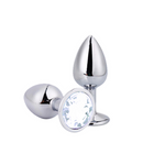 Plug Anal Cromado com Pedra Redonda - Tamanho M