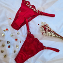 Calcinha Personalizada Fio Dental Duplo - Coração (não inclui as letras)