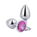 Plug Anal Cromado com Pedra Redonda - Tamanho M