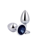 Plug Anal Cromado com Pedra Redonda - Tamanho P