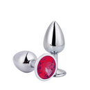 Plug Anal Cromado com Pedra Redonda - Tamanho P