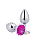 Plug Anal Cromado com Pedra Redonda - Tamanho M