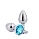 Plug Anal Cromado com Pedra Redonda - Tamanho P